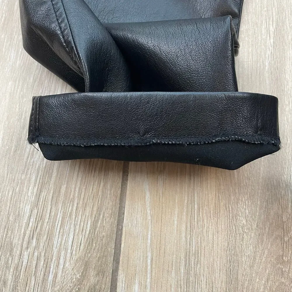 Babaton Command Vegan Leather Pants Womens 6 Black High Rise Straight Leg